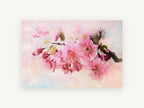 Blush Apple Blossom Branch, floral canvas wall art print, front view