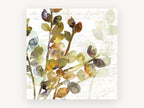 Script and Leaf Sprigs, vintage canvas wall art print, front view