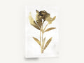 Gilded Bloom Silhouette, gold leaf flower silhouette botanical, floral canvas wall art print ready to hang