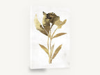 Gilded Bloom Silhouette, gold leaf flower silhouette botanical, floral canvas wall art print ready to hang