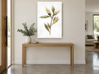 Gilded Olive Sprig floral canvas print on the wall of a entry hall