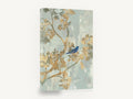 Blue Bird in Gold Leaf, blue bird gold leaf branches, floral canvas wall art print ready to hang