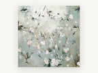 Misty Blossom Sprigs, floral canvas wall art print, front view