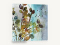 Teal Mist Branches, watercolour leaf branches teal olive, floral canvas wall art print ready to hang