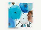 Blue Bloom Cluster, blue watercolour flowers close-up, floral canvas wall art print ready to hang