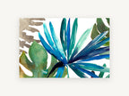 Teal Palm Fan, coastal canvas wall art print, front view
