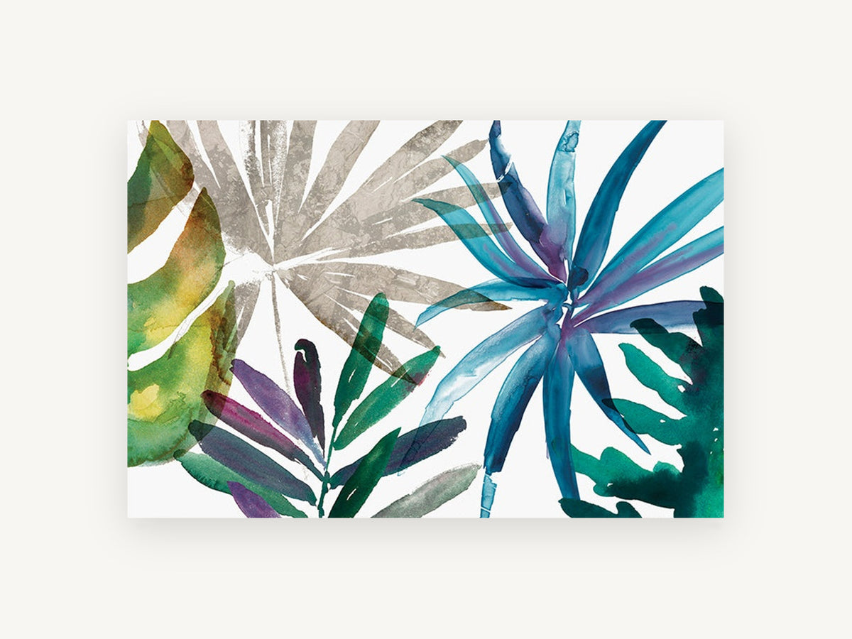 Tropic Sway Palms, coastal canvas wall art print, front view