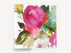 Magenta Bloom Wash, pink peony watercolour floral abstract, floral canvas wall art print ready to hang