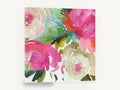 Bright Peony Bouquet, pink peony watercolour floral bouquet, floral canvas wall art print ready to hang