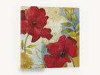 Scarlet Poppies on Blue, red poppies floral painting, floral canvas wall art print ready to hang