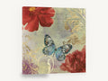 Butterfly and Gilded Scrolls, vintage butterfly floral script, stretched canvas wall art print ready to hang