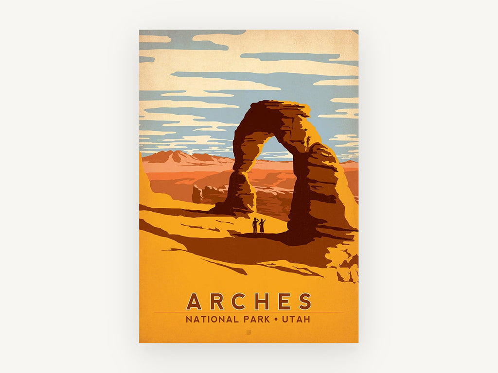 Arches Desert Arch, vintage canvas wall art print, front view