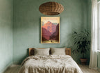 Canyon River Paddle vintage canvas print on the wall of a bedroom