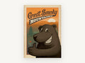 Thumbs-Up Smoky Bear, vintage canvas wall art print, front view