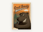 Thumbs-Up Smoky Bear, vintage canvas wall art print, front view
