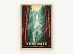 Yosemite Falls Light, vintage canvas wall art print, front view