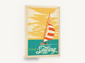 Rather Be Sailing, retro sailing yacht poster, stretched canvas wall art print ready to hang