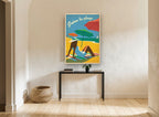 J'aime la Plage vintage canvas print on the wall of a hallway