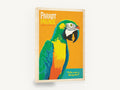 Polly Wants a Margarita, retro parrot bar advertising poster, stretched canvas wall art print ready to hang