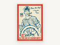 Seas the Day Sailor, vintage canvas wall art print, front view