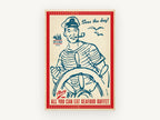 Seas the Day Sailor, vintage canvas wall art print, front view