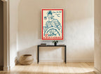 Seas the Day Sailor vintage canvas print on the wall of a hallway