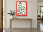 Seas the Day Sailor vintage canvas print on the wall of a entry hall