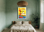 Coffee Fit for a Queen vintage canvas print on the wall of a bedroom