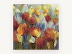 Ember Poppy Meadow, floral canvas wall art print, front view