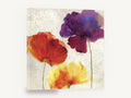 Trio of Poppies, red purple yellow poppy floral art, floral canvas wall art print ready to hang