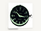 Waterproof Watch Dial, retro green watch face, stretched canvas wall art print ready to hang