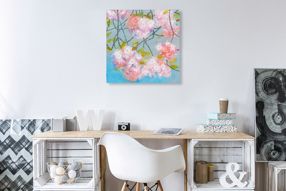 Japan Cherry Blossom Wall Art Print on the wall