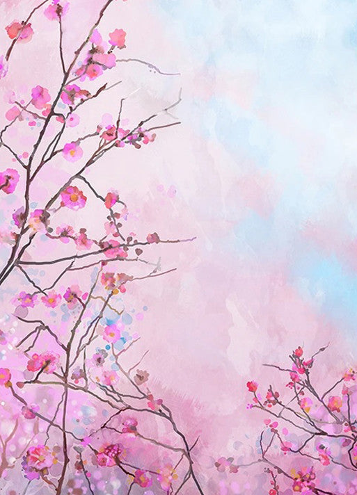 Japanese Cherry Flower Wall Art Print 
