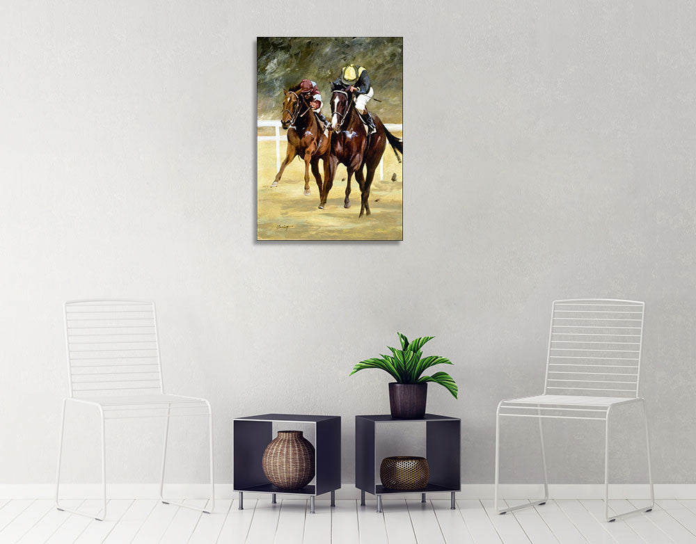 Jockey Horse Racing Wall Art Print on the wall