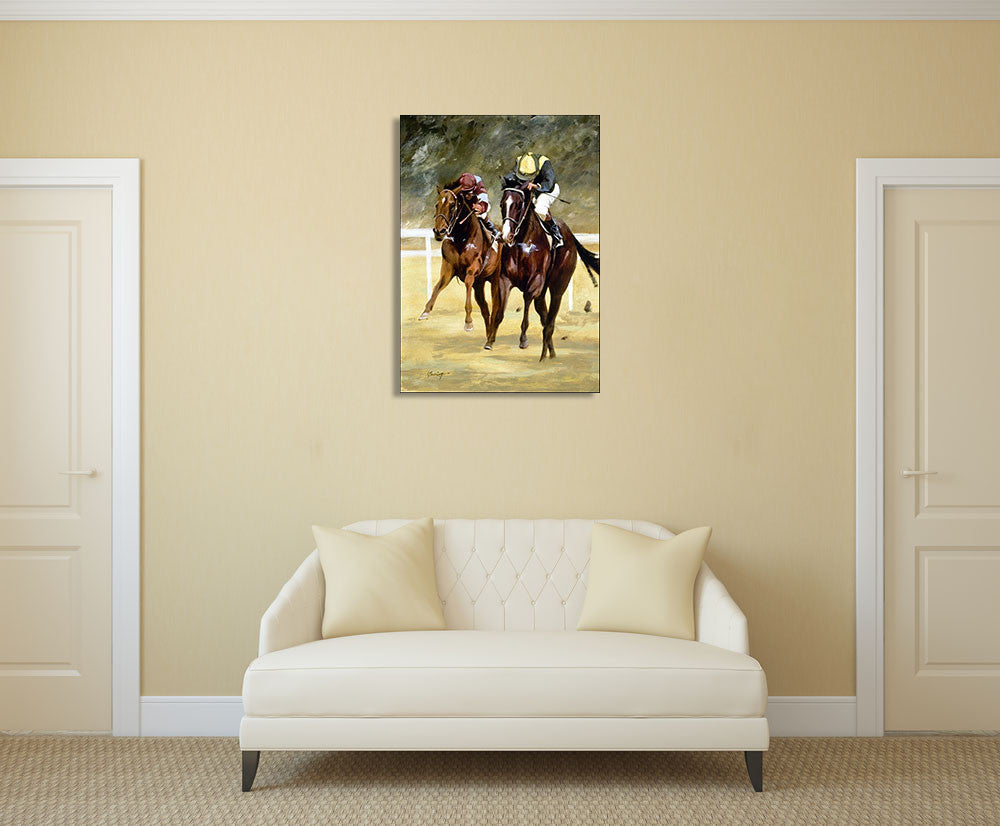 Jockey Horse Racing Wall Art Print on the wall