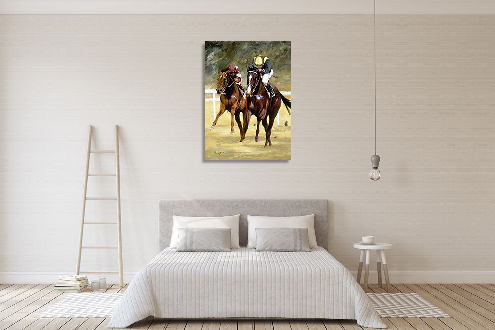Jockey Horse Racing Wall Art Print on the wall