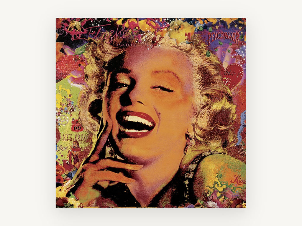 Laughing Pop Portrait, vintage canvas wall art print, front view