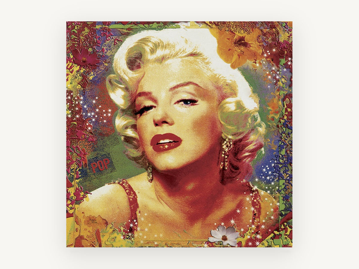 Pop Blonde in Bloom, vintage canvas wall art print, front view
