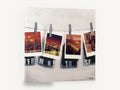 Postcards Pegged Out, new york to san francisco polaroid, city canvas wall art print ready to hang