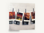 Postcards Pegged Out, new york to san francisco polaroid, city canvas wall art print ready to hang