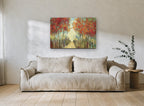 Russet Lane Walk landscape canvas print on the wall of a living room