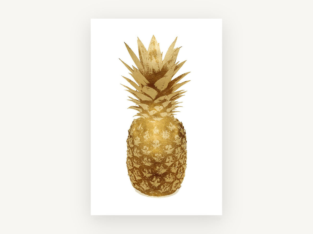 Gilded Pineapple Study, kitchen canvas wall art print, front view