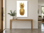 Gilded Pineapple Study kitchen canvas print on the wall of a entry hall