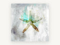 Aqua Starfish Silhouette, coastal canvas wall art print, front view
