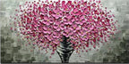 Knife Painting Pink Flower Wall Art