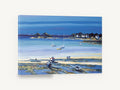 Low Tide Moorings, low tide boats coastal harbour painting, coastal canvas wall art print ready to hang