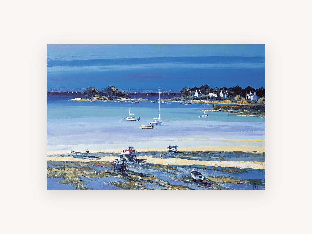 Low Tide Moorings, coastal canvas wall art print, front view