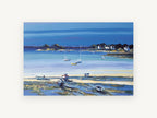 Low Tide Moorings, coastal canvas wall art print, front view