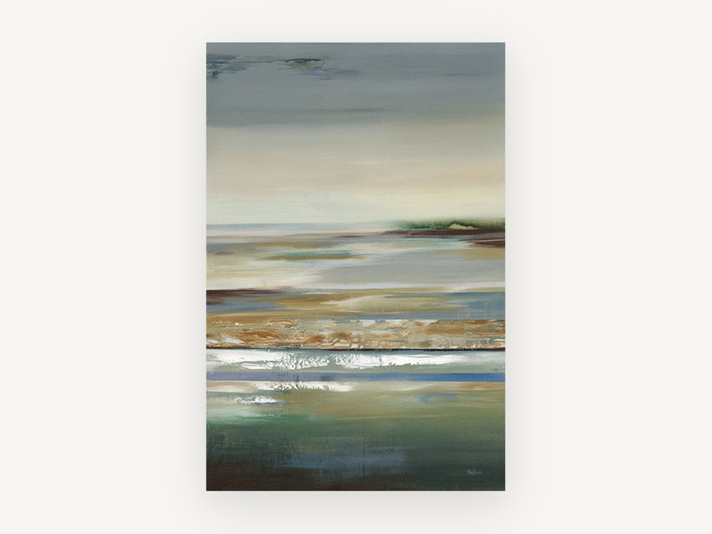 Quiet Tidal Flats, coastal canvas wall art print, front view