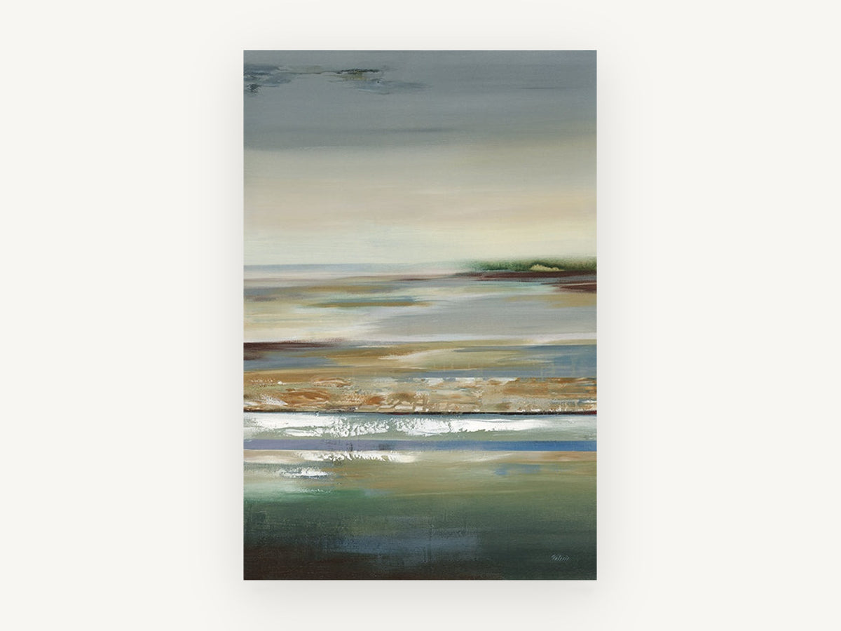 Quiet Tidal Flats, coastal canvas wall art print, front view